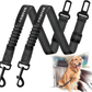 Safety Dog Seat Belts – Adjustable, Reflective & Bungee Buffer for Car Travel (2 Pack)