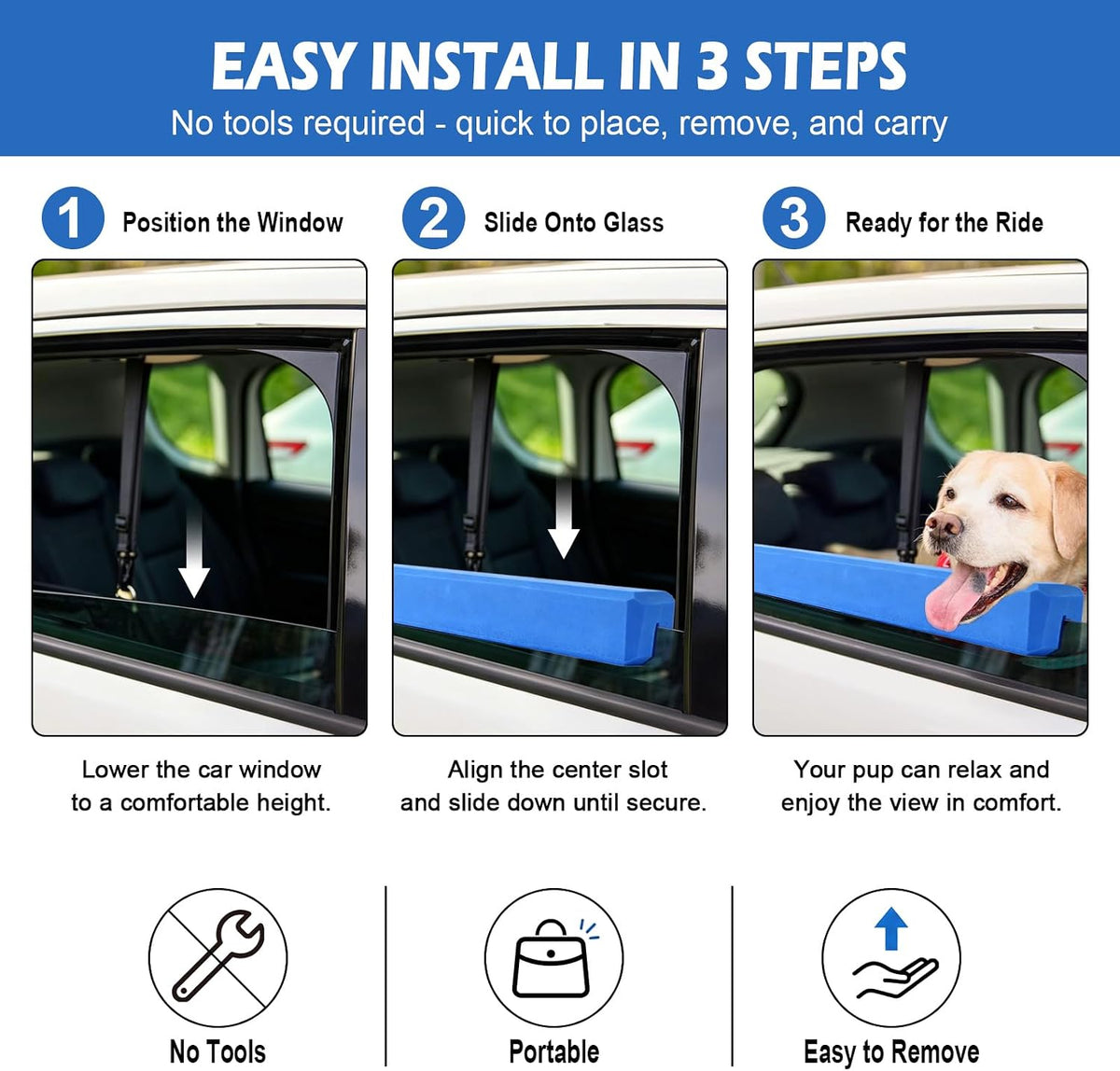 Dog Car Window Chin Rest, Pet Window Rest for Road Trips